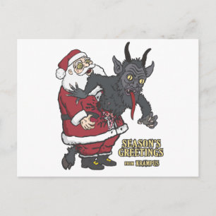Holiday Greetings from Krampus (and Santa) Postcard