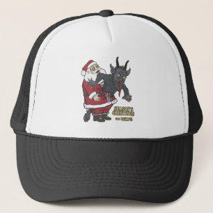 Holiday Greetings from Krampus (and Santa) Trucker Hat