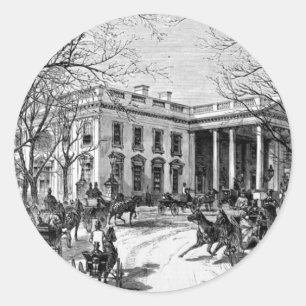 Holiday Greetings From The White House Cards Classic Round Sticker