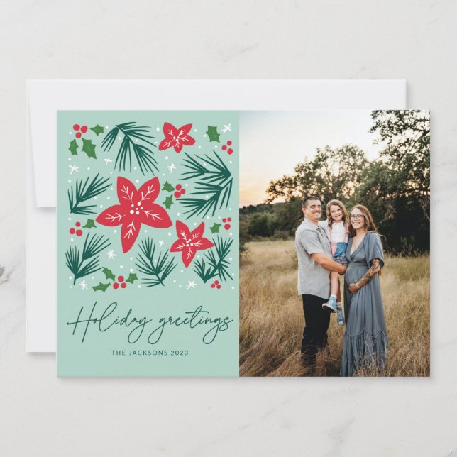 Holiday Greetings Merry Christmas Design Card (Front)