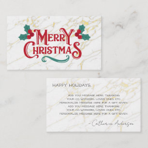 Holiday Greetings   Merry Christmas Message Business Card