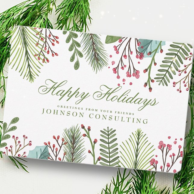 Holiday Greetings Watercolor Holly Foliage (Creator Uploaded)