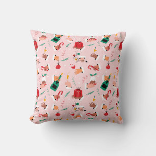 Holiday Hands Festive Celebration Pattern Cushion