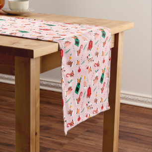 Holiday Hands Festive Celebration Pattern Short Table Runner