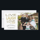 Holiday Hanukkah Card "Love a Latke" Photo<br><div class="desc">Holiday, Hanukkah Photo Card, "Live Laugh Love a Latke" Glossy, Photo Card with white envelope. Personalise by replacing photos and wording, "Happy Hanukkah, The Blumbergs" Customise wording by choosing your favourite font style, colour and size. Thanks for stopping and shopping by! Much appreciated. Happy Hanukkah! Share your special moments with...</div>