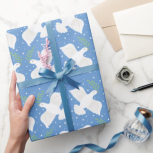 Holiday Hanukkah Peace Dove Wrapping Paper