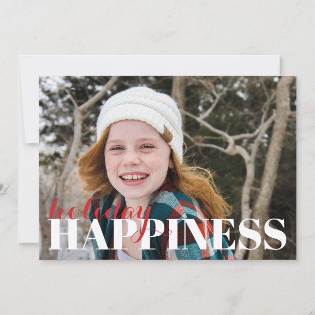 Holiday Happiness Holiday Photo Card (Front)