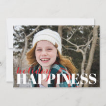 Holiday Happiness Holiday Photo Card