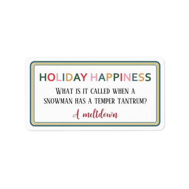  Holiday Happiness Sticker (Front)