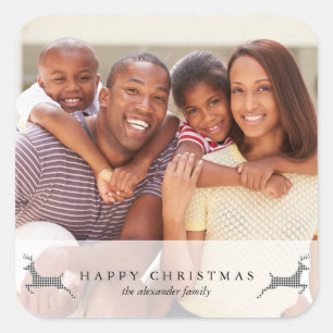 Holiday Happy Christmas Rustic Deer Photo Sticker