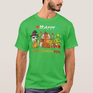 Holiday Happy HallowThanksMas Christmas Halloween T-Shirt