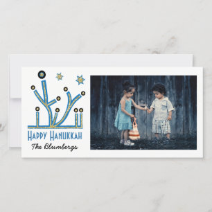 Holiday Happy Hanukkah Card "Menorah Bling"