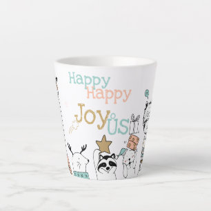 Holiday Happy Happy Joy-oUS Cute Christmas Animals Latte Mug
