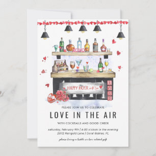 Holiday Happy Hour Valentine Cocktail Party Invitation