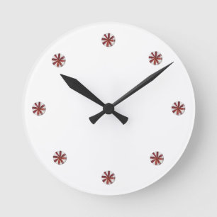 Holiday Hard Peppermint Candy Round Clock