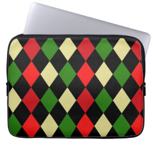 Holiday Harlequin Geometric Pattern Laptop Sleeve