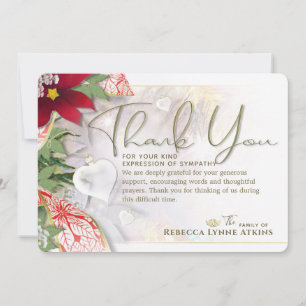 Holiday Heart Sympathy Thank You Card