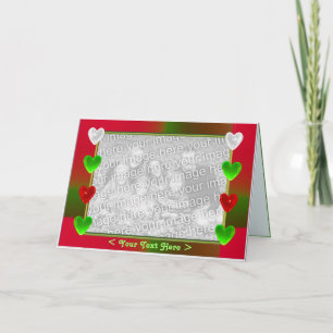 Holiday Hearts Wide (photo frame) Card