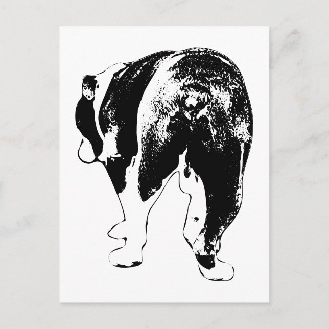Holiday Hello, Bulldog Back View Postcard (Front)