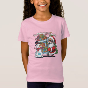 "Holiday Helpers" Cool Santa & Snowman Christmas  T-Shirt