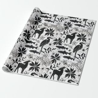 Holiday Heron and Deer Wrapping Paper