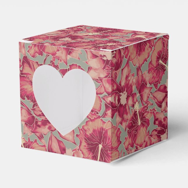 Holiday Hibiscus, Hawaiian Style Christmas Favour Box (Front Side)