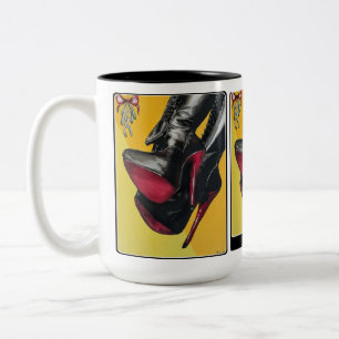 'Holiday Hijinks, the Taste was Sour' Painting on Two-Tone Coffee Mug