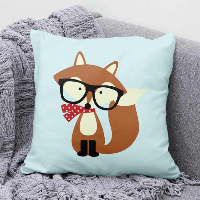 Holiday Hipster Brown Fox Cushion (Creator Uploaded)