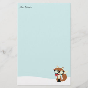 Holiday Hipster Brown Fox Stationery