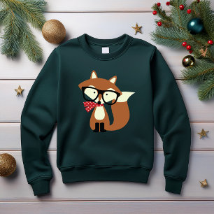 Holiday Hipster Brown Fox Sweatshirt