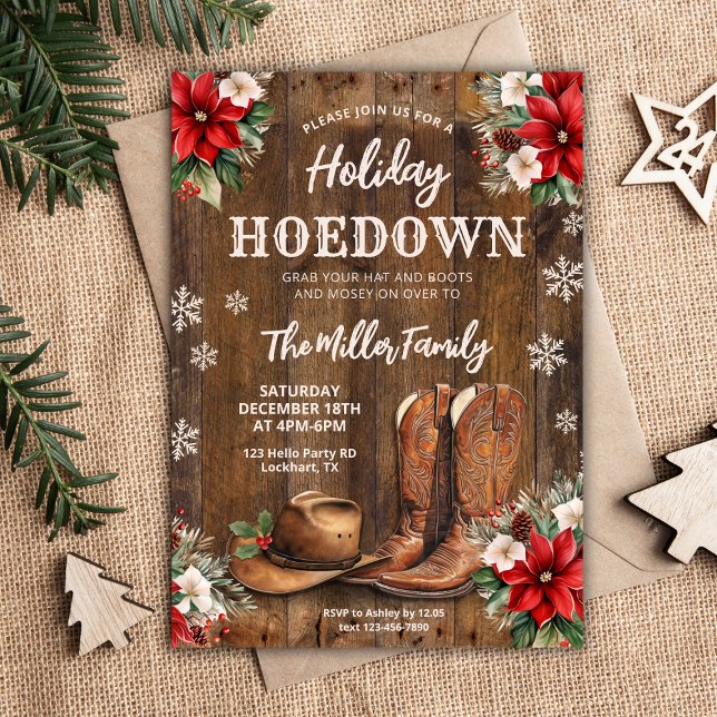 Holiday Hoedown, Western Christmas Party, Cowboy Invitation (Creator Uploaded)