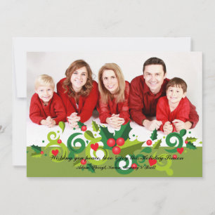 Holiday Holly and Love Photo Card