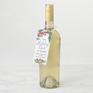 Holiday Holly Bottle Hanger Tags Christmas