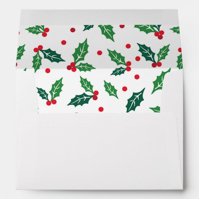 Holiday Holly Card Envelope (Back (Bottom))