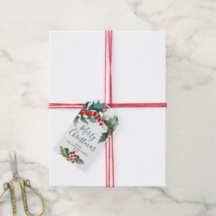 Holiday Holly Christmas Gift Tags