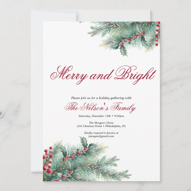 Holiday Holly Christmas Party  (Front)