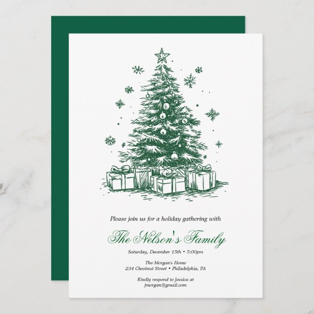 Holiday Holly Christmas Party  (Front/Back)