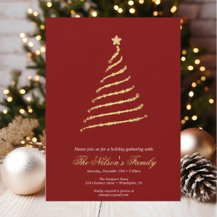 Holiday Holly Christmas Party  Card