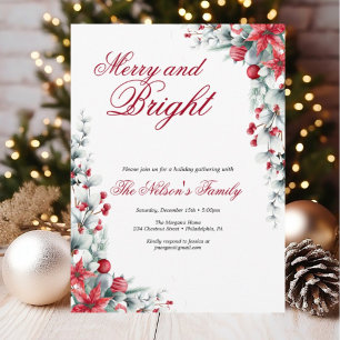 Holiday Holly Christmas Party  Card