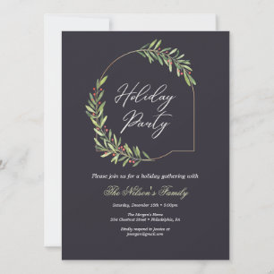Holiday Holly Christmas Party  Card