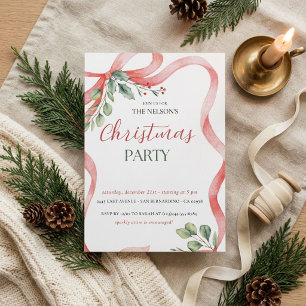 Holiday Holly Christmas Party Invitation