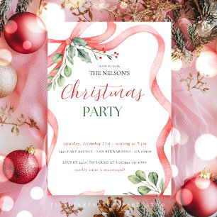 Holiday Holly Christmas Party Invitation