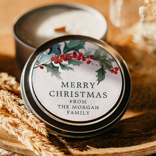 Holiday Holly Christmas Sticker