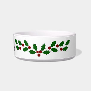 Holiday Holly Customisable Pet Bowl