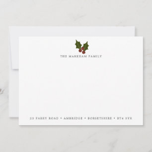 Holiday Holly Family Address Card