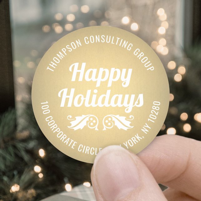 Holiday Holly Faux Gold Foil Return Address Labels (Creator Uploaded)