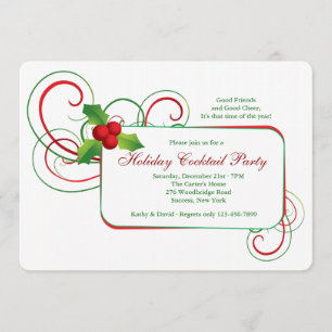 Holiday Holly Invitation