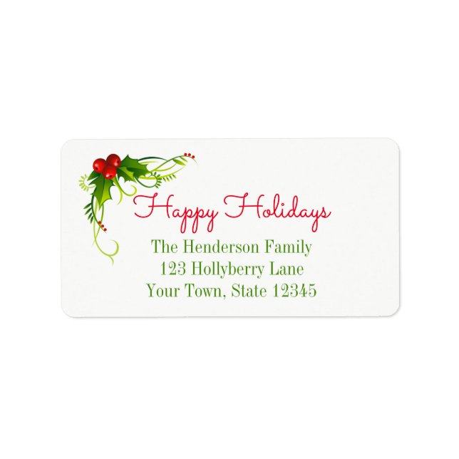 Holiday Holly Label (Front)