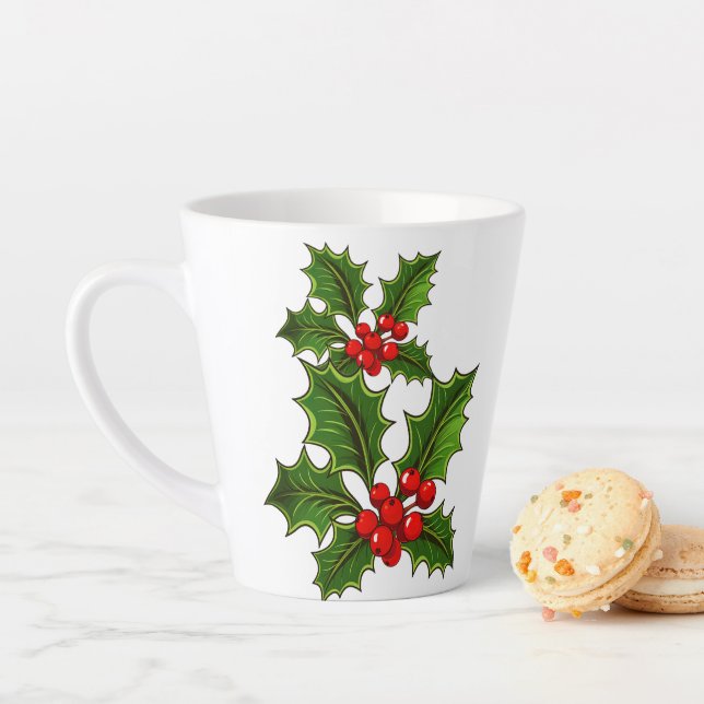 Holiday Holly Latte Mug (In Situ)