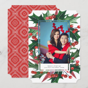 Holiday Holly Photo Frame Personalised